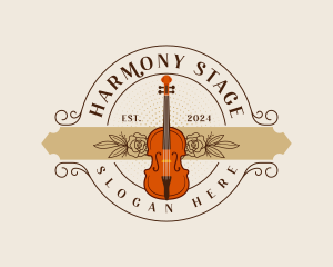 Recital - Elegant Cello Musician logo design