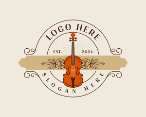 Emblem - Elegant Cello Musician logo design