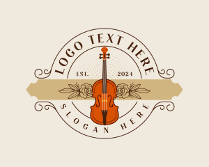 Orchestra - Elegant Cello Musician logo design