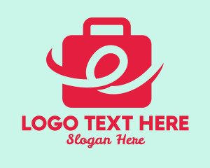 Travel Vlog - Modern Red Luggage logo design