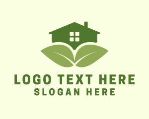 Roof - House Leaf Real Estate logo design