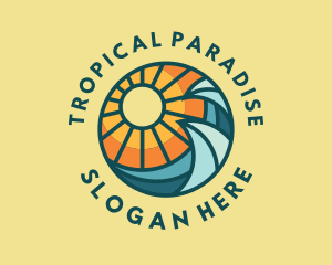 Hawaii - Summer Sun Waves logo design