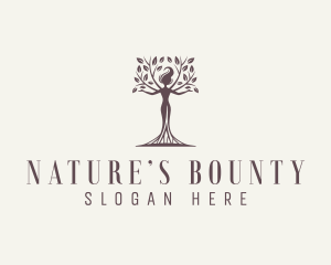 Nature Yoga Woman logo design