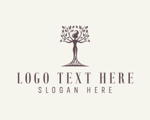 Nature - Nature Yoga Woman logo design