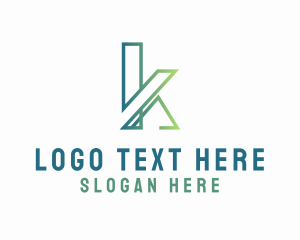 Abtract - Gradient Business Letter K logo design