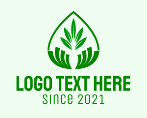 Herbal - Green Plant Droplet logo design