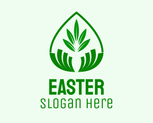 Green Plant Droplet  Logo