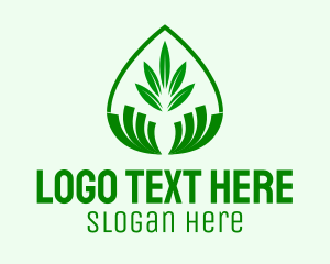 Green Plant Droplet  Logo