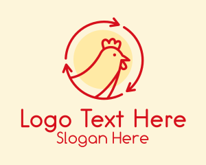 Farm Shop - Circle Recycle Chicken logo design