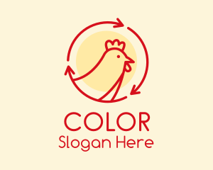 Chicken Nugget - Circle Recycle Chicken logo design