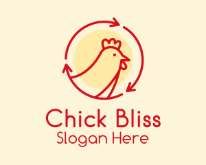 Chick - Circle Recycle Chicken logo design