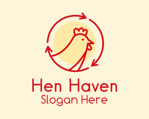 Hen - Circle Recycle Chicken logo design