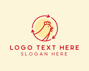 Chick - Arrow Recycle Chicken logo design