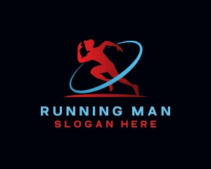 Marathon Running Athlete logo design