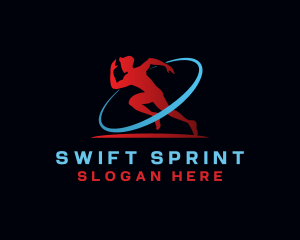 Marathon Running Athlete logo design