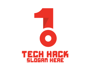 Hack - Red Tech Number 1 logo design