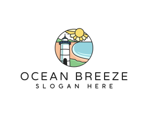 Lighthouse Beach Seashore logo design