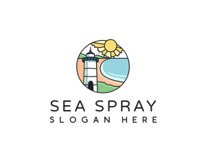 Lighthouse Beach Seashore logo design