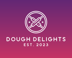 Dough - Rolling Pin Pastry Badge logo design