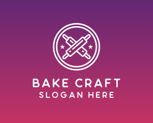 Rolling Pin Pastry Badge logo design