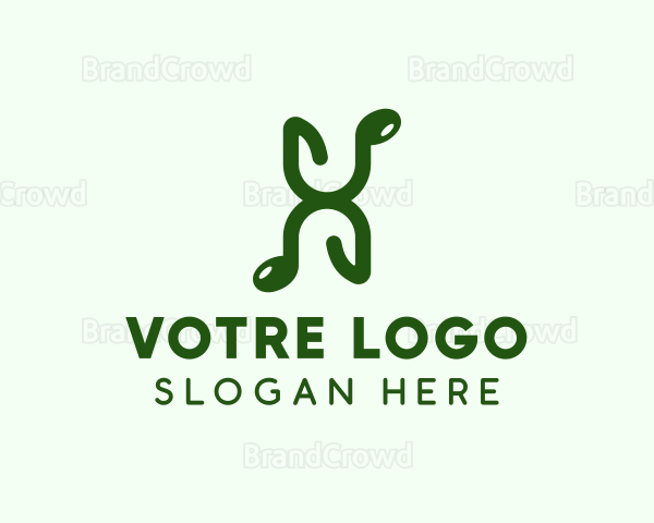 Green Musical Letter X Logo