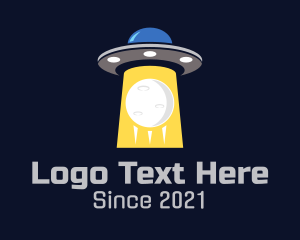 Astronaut - Moon UFO Spaceship logo design