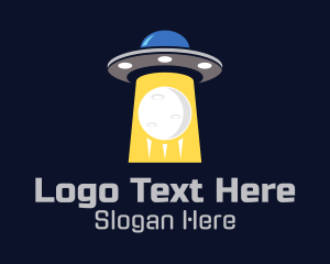 Moon UFO Spaceship Logo