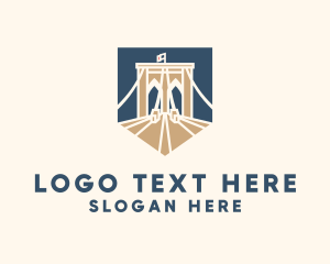 Tourist Spot - Urban Brooklyn Bridge logo design