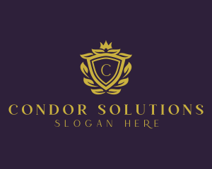 Wreath Royal Shield logo design