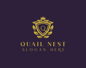 Wreath Royal Shield logo design