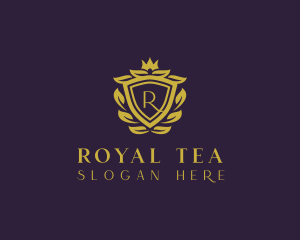 Wreath Royal Shield logo design