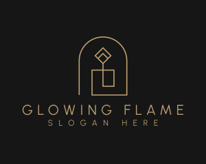 Candle - Geometric Candle Light logo design