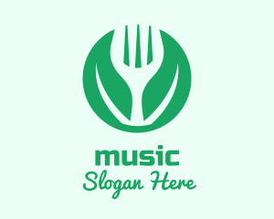 Green Vegan Salad Fork  Logo