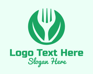 Green Vegan Salad Fork  Logo