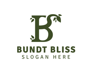 Green Leafy B logo design