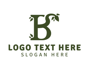 Lettermark - Green Leafy B logo design