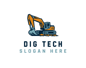 Industrial Excavator Digger logo design