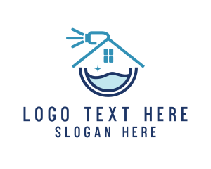 Spray Bottle - House Cleaning Sanitation logo design