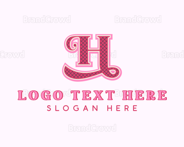 Embroidery Stitching Letter H Logo