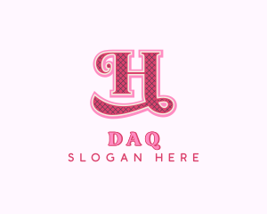 Sewing - Embroidery Stitching Letter H logo design
