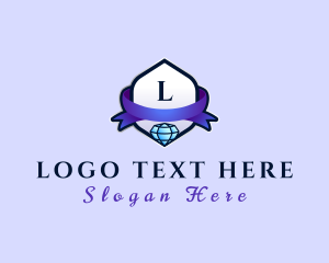 Shield - Diamond Ribbon Jewelry logo design
