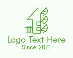 Fence - Sustainable House Leaves logo design