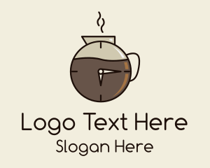 Clock - Coffee Carafe Time logo design