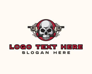 Skull Gun Weapon logo design