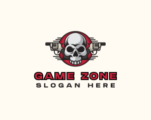 Skull Gun Weapon logo design