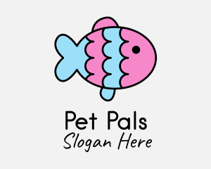 Cute Pet Fish  logo design