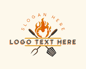 Livestock - Blazing Chicken Barbecue logo design