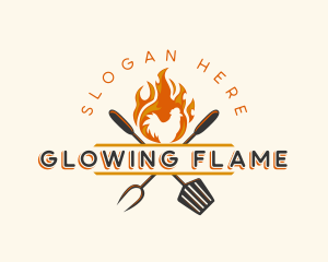 Blazing Chicken Barbecue logo design