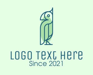 Cockatoo - Green Wild Bird logo design