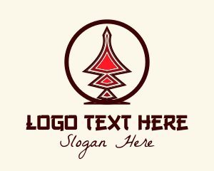 Shrine - Abstract Pagoda Decoration logo design